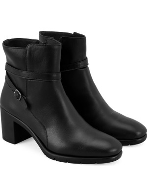Hallie Siyah Kadın Aerocomfort Topuklu Deri Bot