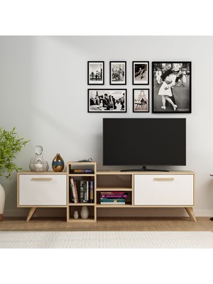 Demonte Home Mobilya Romadh 180 cm Tv Standı Safirmeşe Beyaz