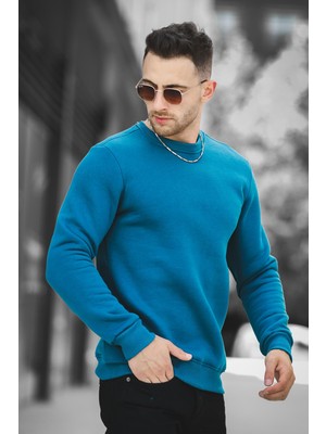 Gomez Fitted Üç Iplik Şardonlu Içi Pamuklu Bisiklet Yaka Sweatshirt