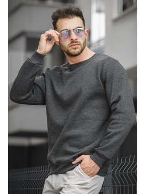 Oksit Gomez Fitted Üç Iplik Şardonlu Pamuklu Bisiklet Yaka Sweatshirt