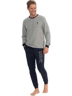 U.s. Polo Assn. Erkek Uzun Kollu Yuvarlak Yaka Çizgili Eşofman Pijama Takımı S25839