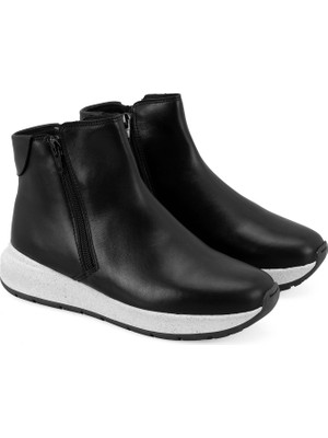 Gillian Siyah Kadın DesaComfort Fermuarlı Deri Bot