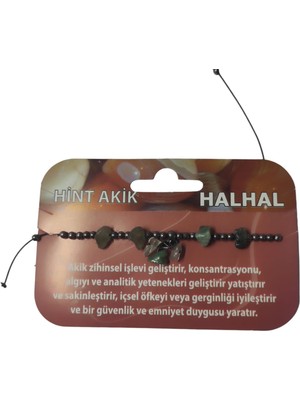 SerSev Hint Akik Taşı Halhal Doğal Taş Bileklik Hal Hal  Ayarlanabilir Ipli Akik Kristalize Kırık Taş Şifalı Halhal Bileklik