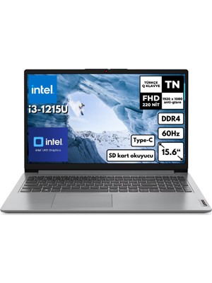 Lenovo Ideapad I3 1215U 16 GB 512 GB SSD 15.6" Fhd Freedos Dizüstü Bilgisayar 82QD00GMTX Bt6