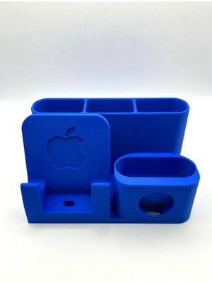 RdgTech  Apple Şarj Standı - Iphone, Apple Watch ve Airpods Uyumlu Masaüstü Şarj Organizeri Kalemlik Bölmeli