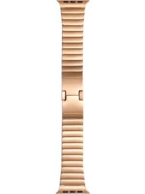 AktarMobile Apple Watch 10 / 11 46 mm Uyumlu Metal Kordon Baklalı Model Bilezik Paslanmaz Çelik Kayış Kelebek Toka
