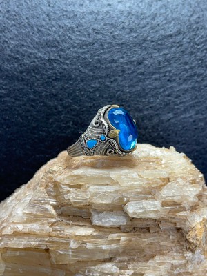 Asteria Jewelry Doğal Aquamarine Taşlı Gümüş Yüzük - 925 Ayar Özel Tasarım