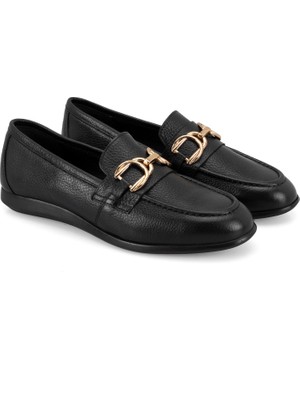 Desa Chen Siyah Kadın Günlük Deri Ayakkabı