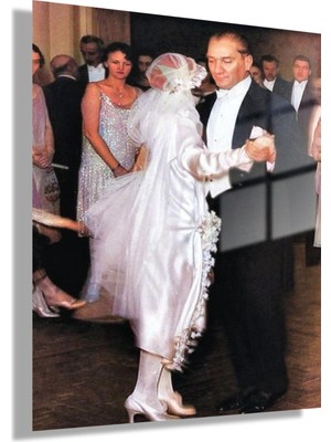 Gaagart Temperli Gerçek Cam Tablo Mustafa Kemal Atatürk Dans Ederken