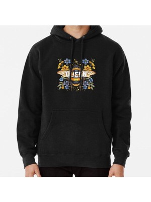 Hvit Stein Unisex Queen Bee Floral Baskılı Sweatshirt