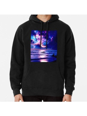 Hvit Stein Unisex Cosmic Dream By The Moonlit Shore Baskılı Sweatshirt