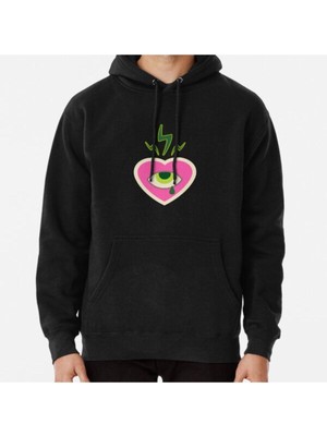 Hvit Stein Unisex Heart Spark Green Pink Baskılı Sweatshirt