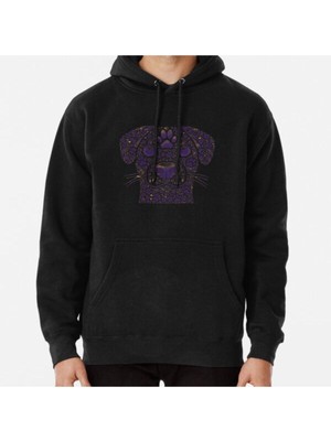Hvit Stein Unisex Paw Print Dog Face Baskılı Sweatshirt