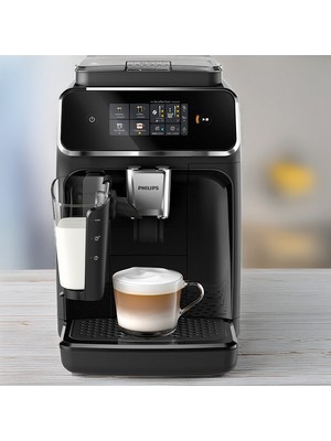 Philips Tam Otomatik Lattego Espresso, Kahve ve Cappuccino Makinesi, Silentbrew Teknolojisi, Siyah Krom + luciole Lambader