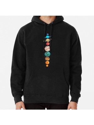 Hvit Stein Unisex Colorful Solar System Planets Baskılı Sweatshirt