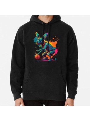 Hvit Stein Unisex Labrador Dog Playing Baseball Baskılı Sweatshirt