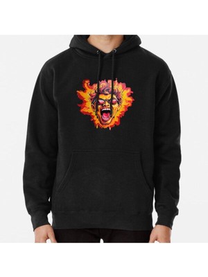 Hvit Stein Unisex Head On Fire Baskılı Sweatshirt