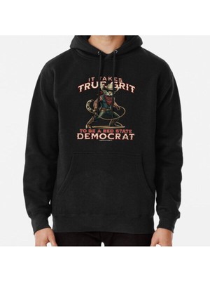 Hvit Stein Unisex SUDD0420 Democratdesigns True Grit Democrats Cat Cowboy Vintage Baskılı Sweatshirt