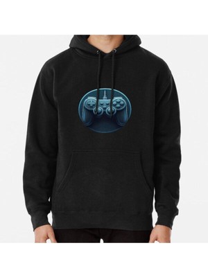 Hvit Stein Unisex Gamer Vibes: Wired Controller Badge Baskılı Sweatshirt