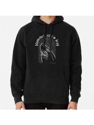 Hvit Stein Unisex Bloodshed Til I’m Dead Shark Baskılı Sweatshirt