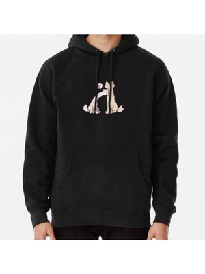 Hvit Stein Unisex Long Necked Cat Friends Baskılı Sweatshirt