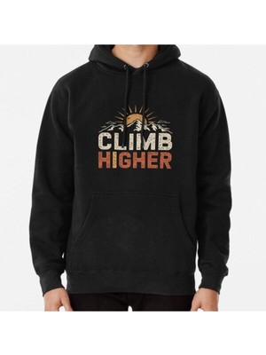 Hvit Stein Unisex Climb Higher Vintage Art Baskılı Sweatshirt
