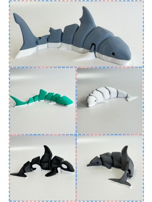 R&D Robotics PASİFİK 5'li Oyuncak Balık Seti - Hareketli Eklemli Figürler -5'li PAKET(16CM-18CM)