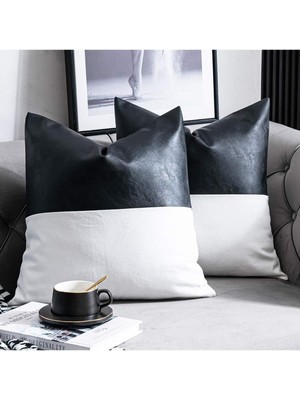 Woodhub Suni Deri/Keten Kırlent Kılıfı