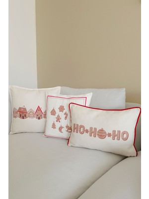 Woodhub Kış Yeni Yıl Yılbaşı Biyeli 3'Lü Set Kırlent Kılıfı