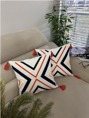 Woodhub Punch Nakışlı 2adet Kırlent Kılıfı