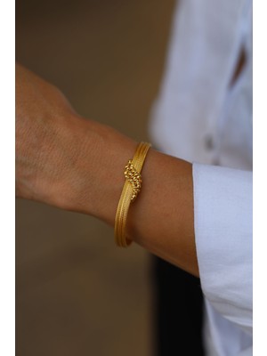 Yenigün Kuyumculuk 14 Ayar Altın Dorika Detaylı Örme Bileklik 3