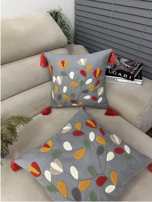 Woodhub Punch Nakışlı 2 Adet Kırlent Kılıfı