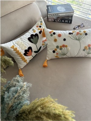 Woodhub Punch Nakışlı 2 Adet Kırlent Kılıfı