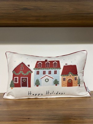 Woodhub H1064 Kenarları Biyeli Dijital Baskılı Çift Tarafı Desenli Kırlent Kılıfı