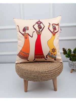 Kırlent Kılıfı , Yastık Kılıf , Afrika Desenli Kırlent , Afrika Kırlent , 43X43 Kırlent