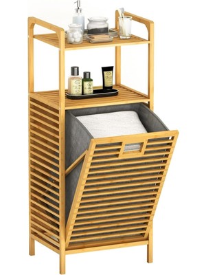 Meturas %100 Doğal Bambu Çok Amaçlı Sepet - 45X30X100 Cm, Kirli Çamaşır ve Oyuncak Sepeti