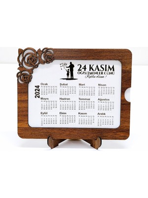 Tesbih Sakarya Öğretmenler Günü - 24 Kasım - 3 mm Mdf Ahşap Masa Takvimi 2024 Yılı