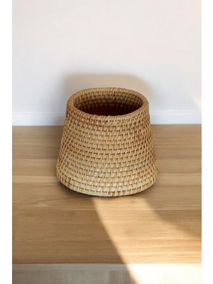 El Yapımı Doğal Rattan Dekoratif Kaşıklık Çok Amaçlı Düzenleyici Doğal Aksesuar 10CM Oceanpoint
