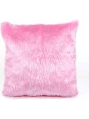 Woodhub Peluş Kırlent Kılıfı - Pembe