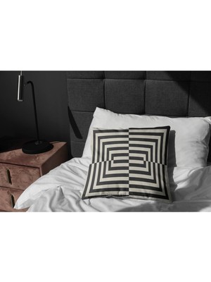 Woodhub Kırlent 989 Çizgili Modern Siyah Beyaz Pıllow13