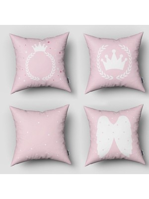 Woodhub Çocuk Odası Dijital Baskılı 4 Lü Kırlent Kılıfları Ve Yastık Kılıfları Model 00023