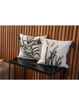 Woodhub Çiflti Kombin Punch Işlemeli Kırlent Kılıfı (Panç)