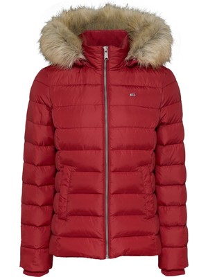 Tommy Jeans Kırmızı Kadın Şişme Mont Tjw Basıc Hooded Down Jacket Ext