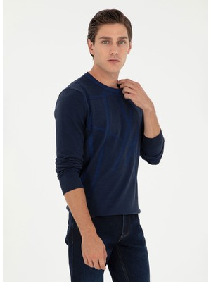 U.S. Polo Assn. Klasik Yaka Slim Fit Lacivert Erkek Kazak G081GL0TK.000.1957203