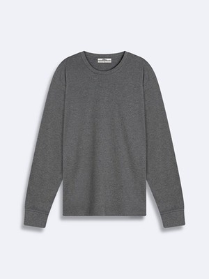 LTB Erkek Sıfır Yaka Uzun Kollu Antrasit T-shırt