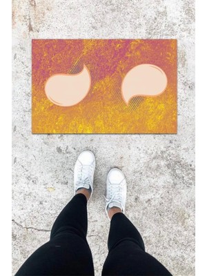 Miraxx Dijital Baskı Ebruli Damla Desen Kapı Önü Paspası K 1035