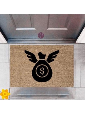 Miraxx Kapı Önü Paspası Dekoratif Dijital Baskı Dolar Kesesi P 2407