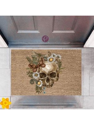 Miraxx Kapı Önü Paspası Dekoratif Dijital Baskı Kurukafa P 2497