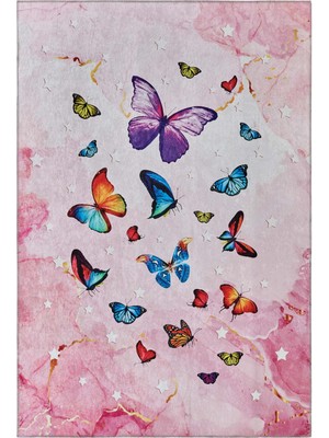 Kaşmir Halı Dekoratif Art Çocuk/Genç ButterFly Glam 80x150 cm