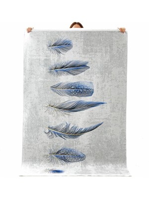 Kaşmir Halı Dekoratif Art Mutfak Feather 80x150 cm